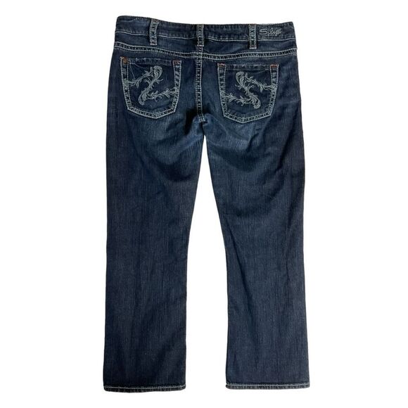 Silver Jeans‎ Santorini Pants Size 31 Blue Dark Wash Straight Leg Strength - Picture 1 of 16
